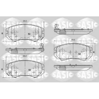 Jeu de 4 plaquettes de frein avant SASIC 6216071