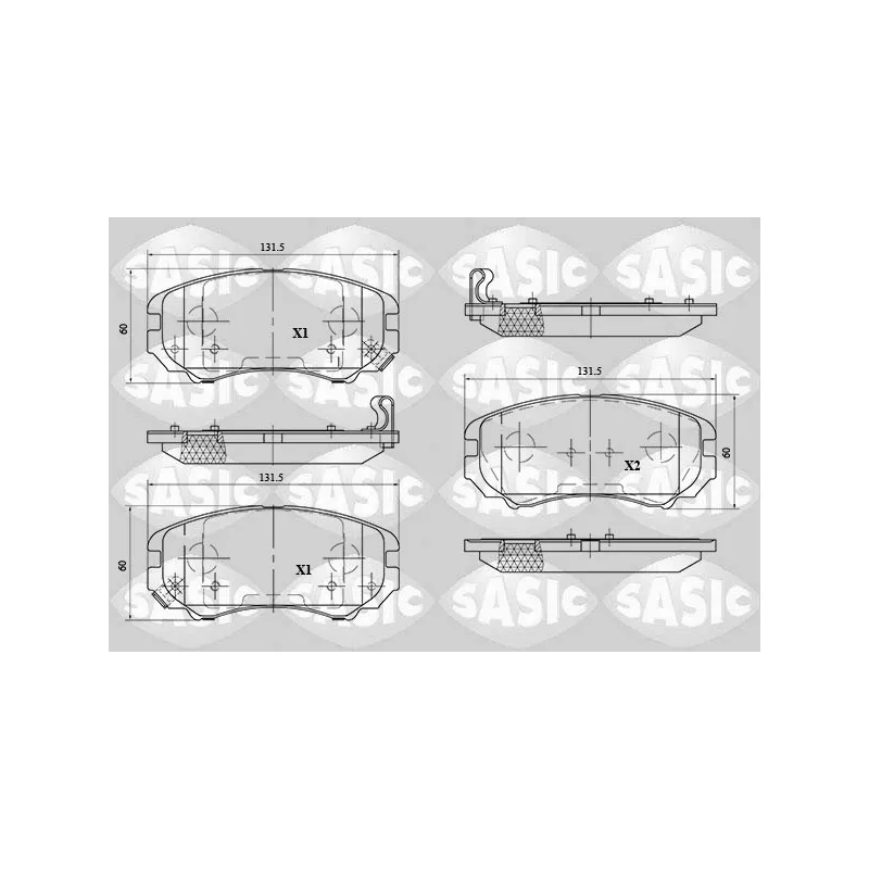 Jeu de 4 plaquettes de frein avant SASIC 6216071