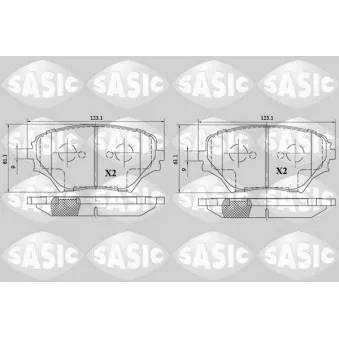 Jeu de 4 plaquettes de frein avant SASIC 6216082