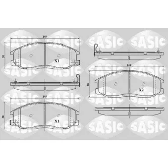 Jeu de 4 plaquettes de frein avant SASIC 6216093