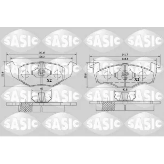 Jeu de 4 plaquettes de frein avant SASIC 6216145