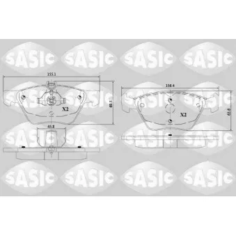 Jeu de 4 plaquettes de frein avant SASIC 6216149