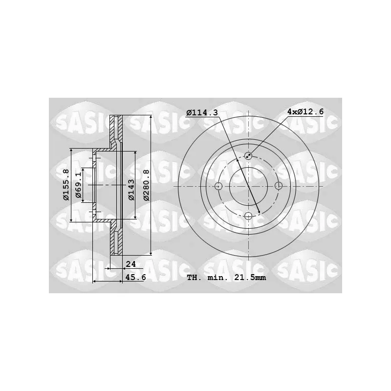 Jeu de 2 disques de frein avant SASIC 9004598J