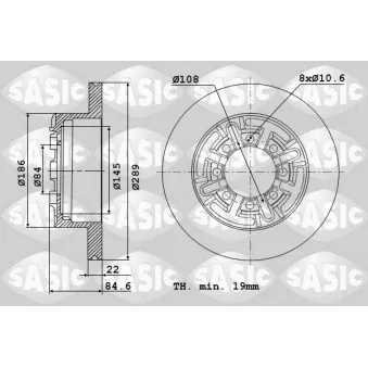 Jeu de 2 disques de frein arrière SASIC 9004810J