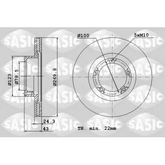 Jeu de 2 disques de frein avant SASIC 9004821J