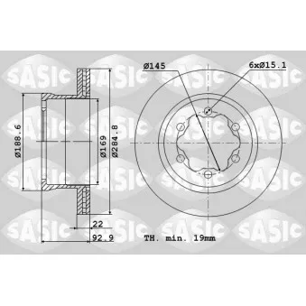 Jeu de 2 disques de frein arrière SASIC 9004843J