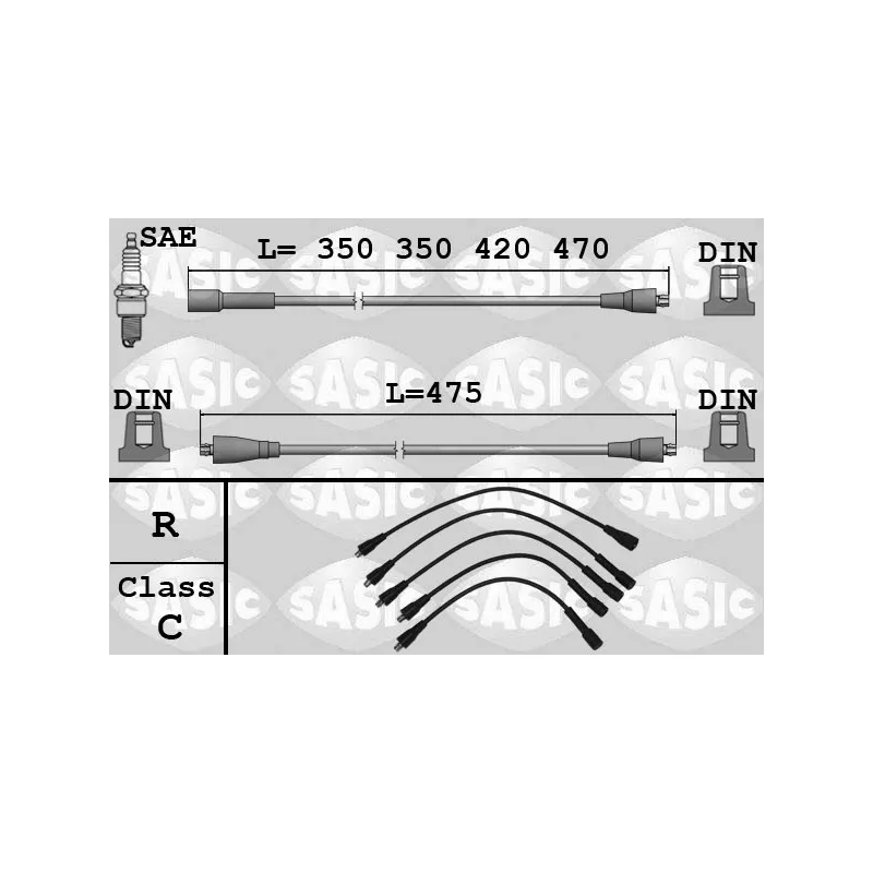 Kit de câbles d'allumage SASIC 9284016