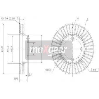 Jeu de 2 disques de frein avant MAXGEAR 19-0708