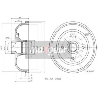 Tambour de frein MAXGEAR 19-0826