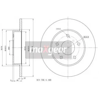 Jeu de 2 disques de frein arrière MAXGEAR 19-0955