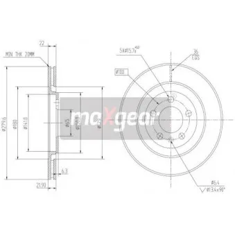 Jeu de 2 disques de frein avant MAXGEAR 19-0976