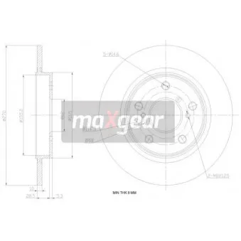 Jeu de 2 disques de frein arrière MAXGEAR 19-1869