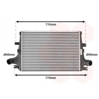 Intercooler, échangeur VAN WEZEL 01004096