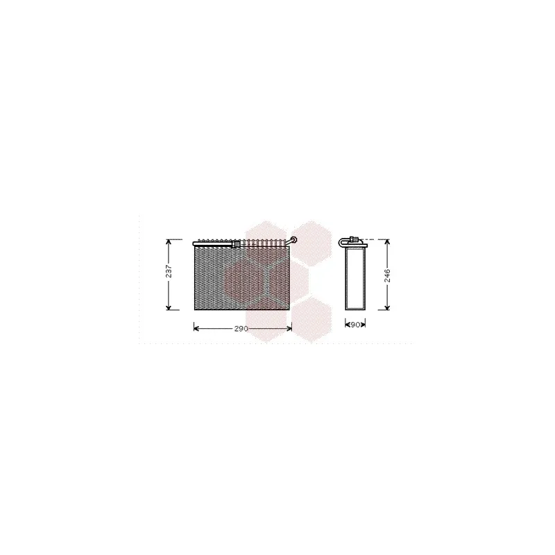 Évaporateur climatisation VAN WEZEL 0100V022
