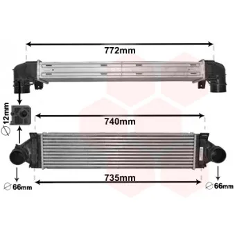 Intercooler, échangeur VAN WEZEL 02004218