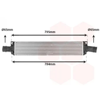 Intercooler, échangeur VAN WEZEL 03014709