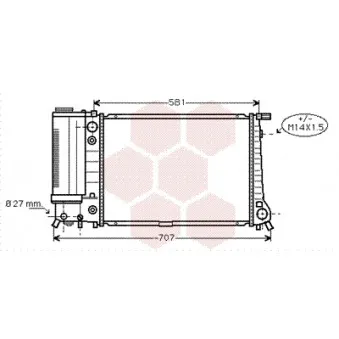 Radiateur, refroidissement du moteur VAN WEZEL 06002105