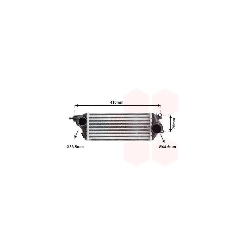 Intercooler, échangeur VAN WEZEL 06004265
