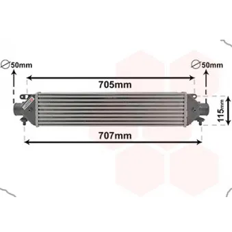 Intercooler, échangeur VAN WEZEL 17014708