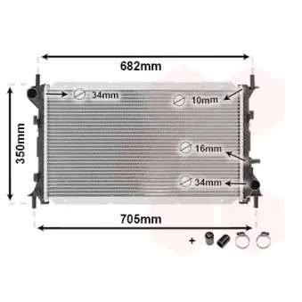 Radiateur, refroidissement du moteur VAN WEZEL 18002265