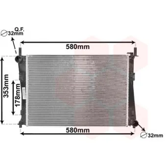 Radiateur, refroidissement du moteur VAN WEZEL 18002325