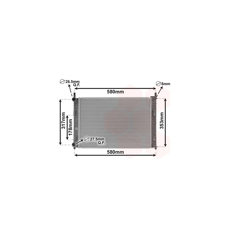 Radiateur, refroidissement du moteur VAN WEZEL 18002326