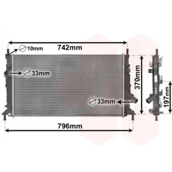 Radiateur, refroidissement du moteur VAN WEZEL 18002370