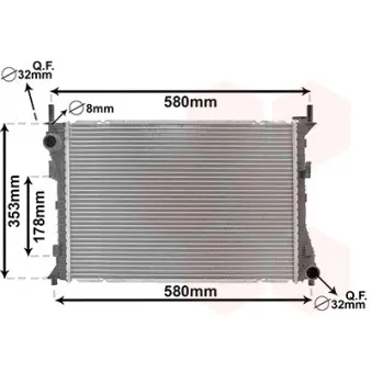 Radiateur, refroidissement du moteur VAN WEZEL 18002400