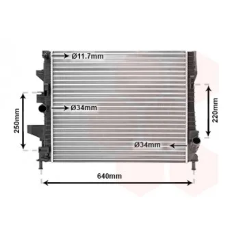 Radiateur, refroidissement du moteur VAN WEZEL 18002644