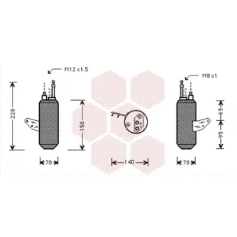 Filtre déshydratant, climatisation VAN WEZEL 1800D297