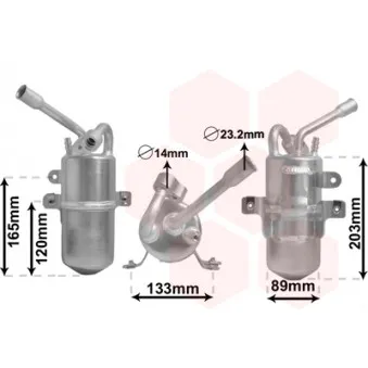 Filtre déshydratant, climatisation VAN WEZEL 1800D311