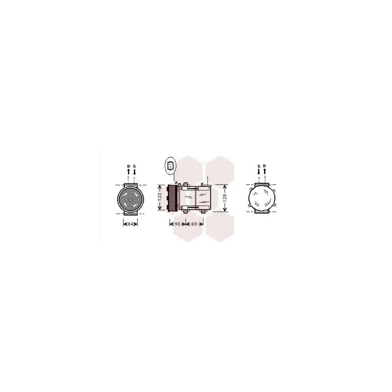 Compresseur, climatisation VAN WEZEL 1800K352