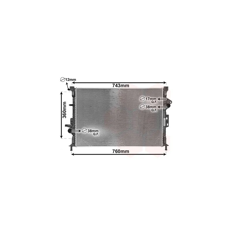 Radiateur, refroidissement du moteur VAN WEZEL 18012711