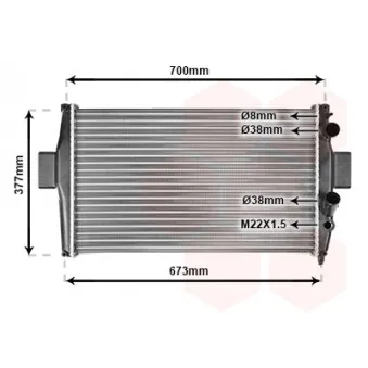 Radiateur, refroidissement du moteur VAN WEZEL 28002022