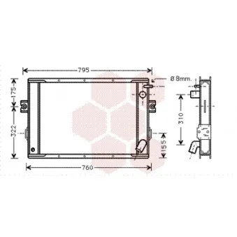 Radiateur, refroidissement du moteur VAN WEZEL 28002023