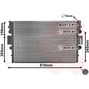 Radiateur, refroidissement du moteur VAN WEZEL 28002043