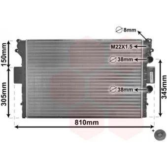 Radiateur, refroidissement du moteur VAN WEZEL 28002049