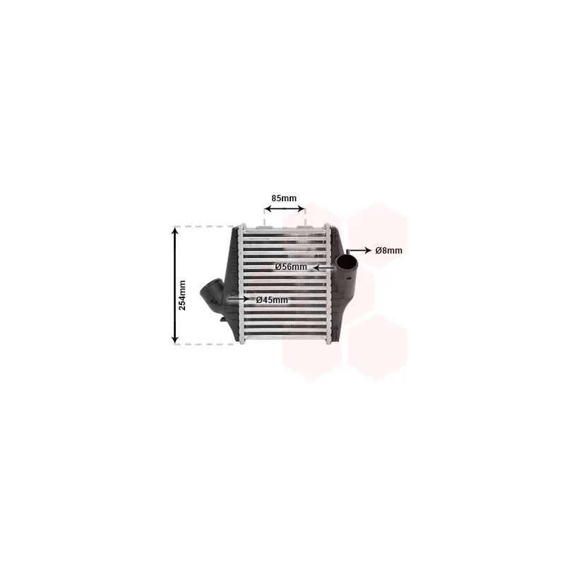 Intercooler, échangeur VAN WEZEL 29004016