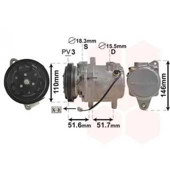 Compresseur, climatisation VAN WEZEL 2901K157