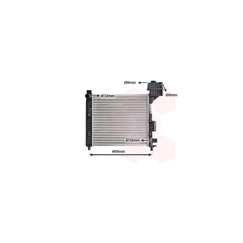 Radiateur, refroidissement du moteur VAN WEZEL 30002247