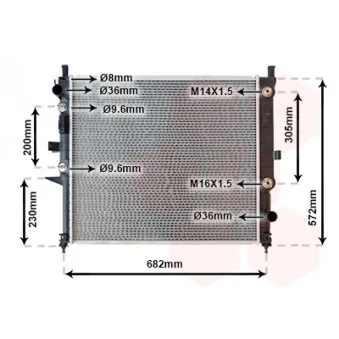 Radiateur, refroidissement du moteur VAN WEZEL 30002271