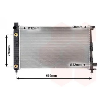 Radiateur, refroidissement du moteur VAN WEZEL 30002282