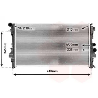 Radiateur, refroidissement du moteur VAN WEZEL 30002356