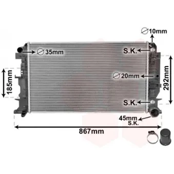 Radiateur, refroidissement du moteur VAN WEZEL 30002403