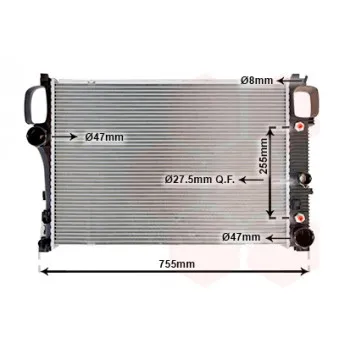 Radiateur, refroidissement du moteur VAN WEZEL 30002447