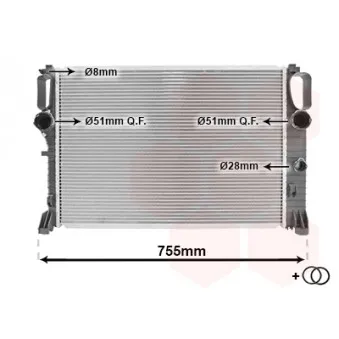 Radiateur, refroidissement du moteur VAN WEZEL 30002449