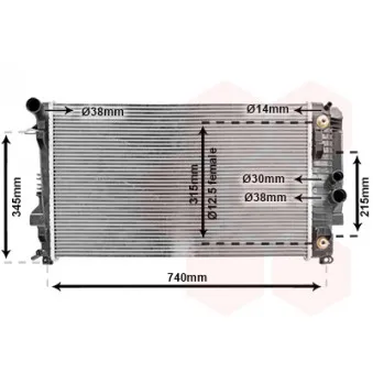 Radiateur, refroidissement du moteur VAN WEZEL 30002460