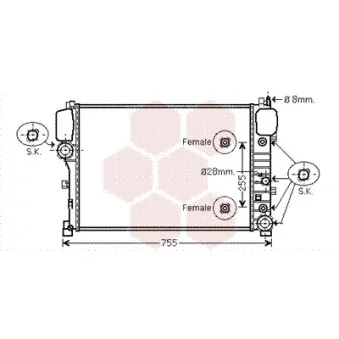 Radiateur, refroidissement du moteur VAN WEZEL 30002469