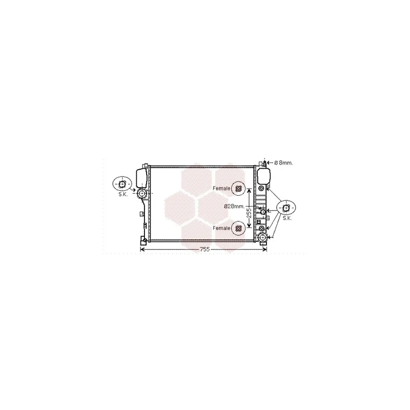 Radiateur, refroidissement du moteur VAN WEZEL 30002469