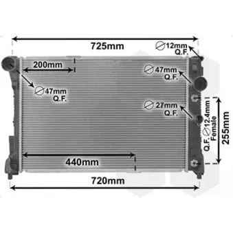 Radiateur, refroidissement du moteur VAN WEZEL 30002491